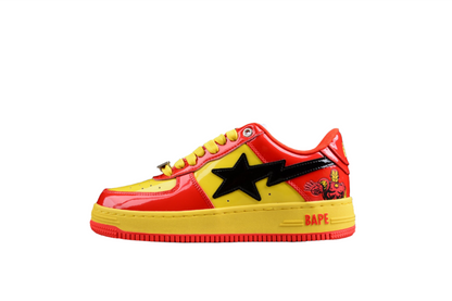 Baskets basses BAPE STA édition Iron Man rouge et jaune