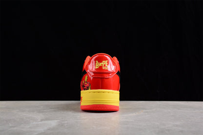 Baskets basses BAPE STA édition Iron Man rouge et jaune