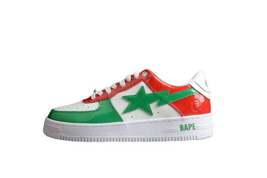 Baskets basses BAPE STA rouges, vertes et blanches