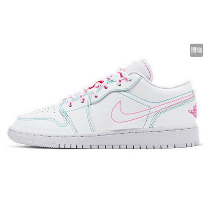 JORDAN 1 LOW x WHITE GREEN PINK