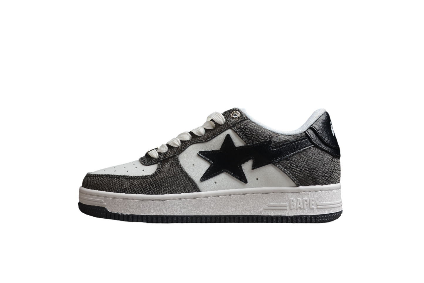 Baskets basses BAPE STA à motif peau de serpent noir