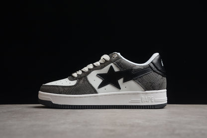 Baskets basses BAPE STA à motif peau de serpent noir