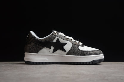 Baskets basses BAPE STA à motif peau de serpent noir