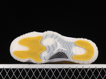 AIR JORDAN 11 LOW JAUNE PEAU DE SERPENT BLANC
