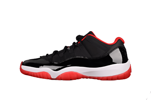 AIR JORDAN 11 RETRO LOW BRED NOIR/ROUGE VRAI/BLANC