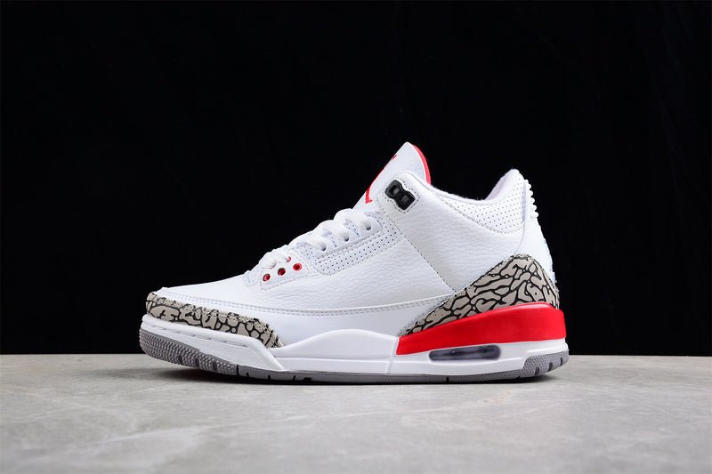 AIR JORDAN 3 RETRO HALL OF FAME BLANC/GRIS CIMENT-NOIR-ROUGE FEU