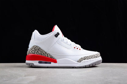 AIR JORDAN 3 RETRO HALL OF FAME BLANC/GRIS CIMENT-NOIR-ROUGE FEU