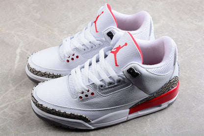 AIR JORDAN 3 RETRO HALL OF FAME BLANC/GRIS CIMENT-NOIR-ROUGE FEU