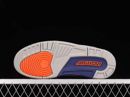 AIR JORDAN 3 RETRO KNICKS BLANC/OLD ROYAL-UNIVERSITY ORANGE-TECH GREY