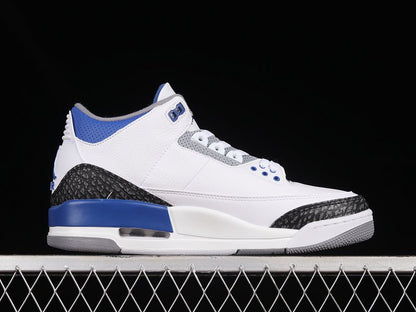 AIR JORDAN 3 RETRO BLANC/NOIR/GRIS CIMENT/BLEU RACER
