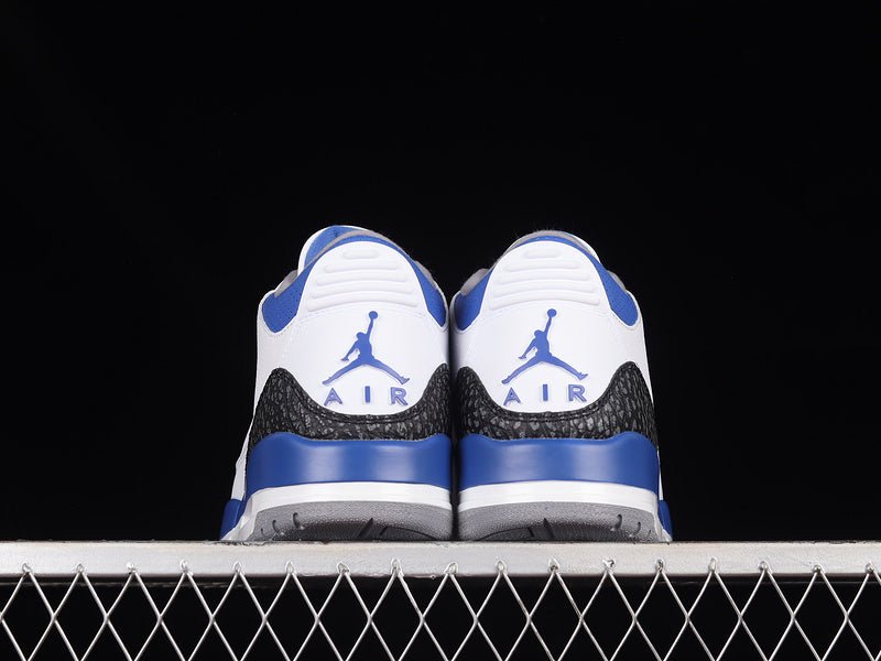 AIR JORDAN 3 RETRO BLANC/NOIR/GRIS CIMENT/BLEU RACER