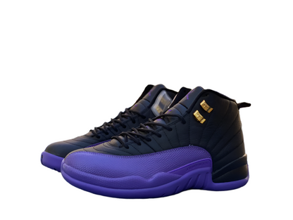 Jordan 12 Noir/Violet Terrain-Or Métallisé-Taxi