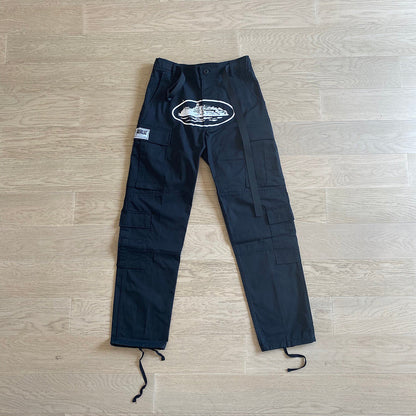 Pantalon cargo CORTEIZ ALCATRAZ noir/blanc