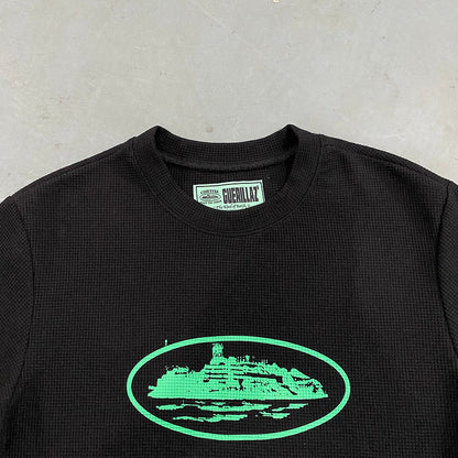 T-SHIRT GAUFRÉ CORTEIZ INSIGNIA NOIR