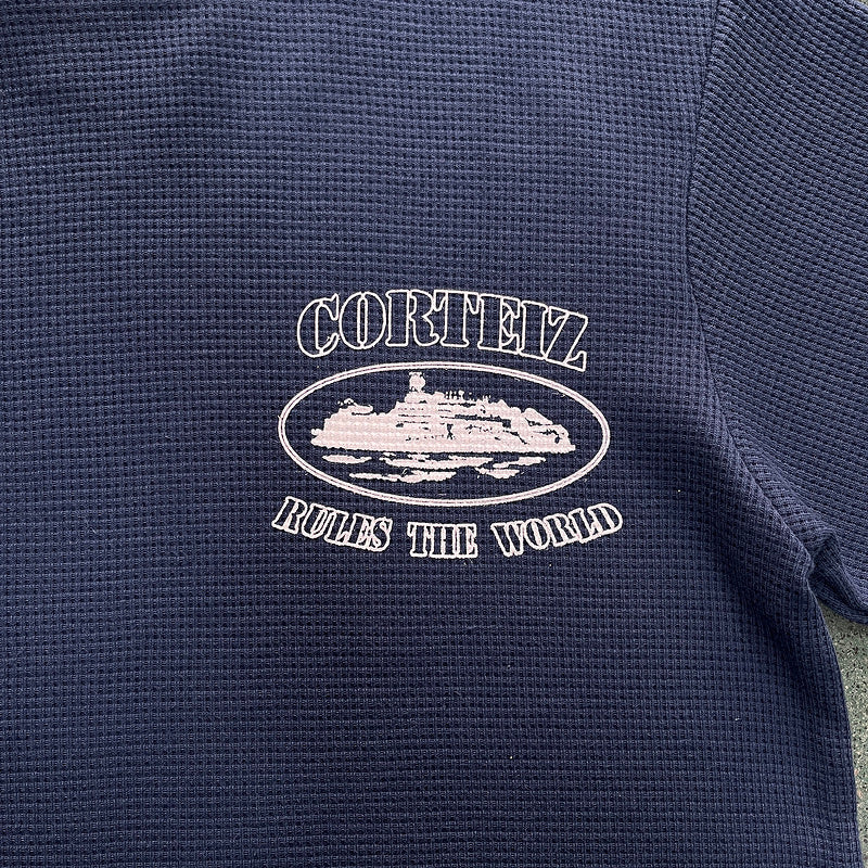 T-SHIRT GAUFRÉ CORTEIZ INSIGNIA MARINE