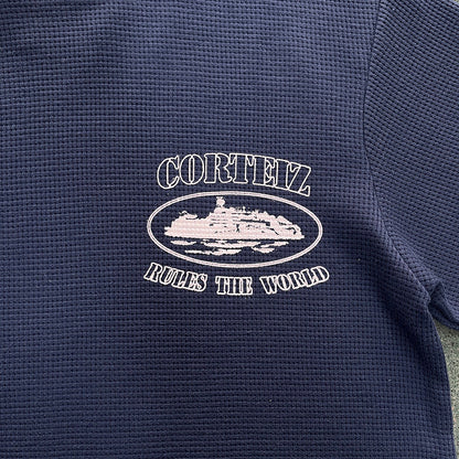 T-SHIRT GAUFRÉ CORTEIZ INSIGNIA MARINE