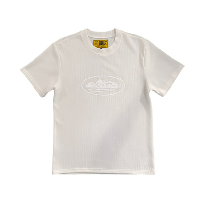 T-SHIRT GAUFRÉ CORTEIZ INSIGNIA BLANC