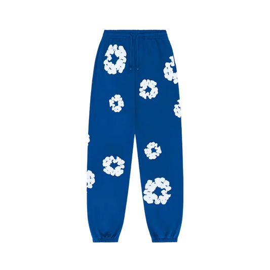 Pantalon de survêtement bleu royal déchiré à la couronne de coton