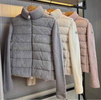 VESTE FERMETURE ÉCLAIR MONCLER EN LAINE ET TEDDY