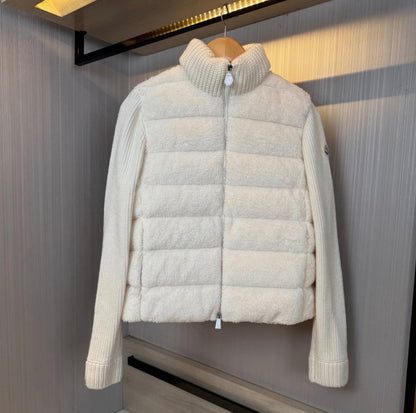 VESTE FERMETURE ÉCLAIR MONCLER EN LAINE ET TEDDY