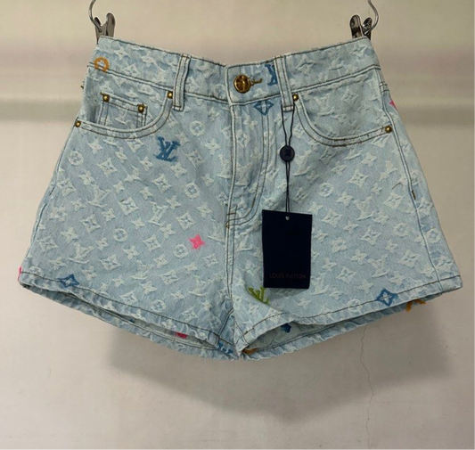 Short en jean monogrammé LV