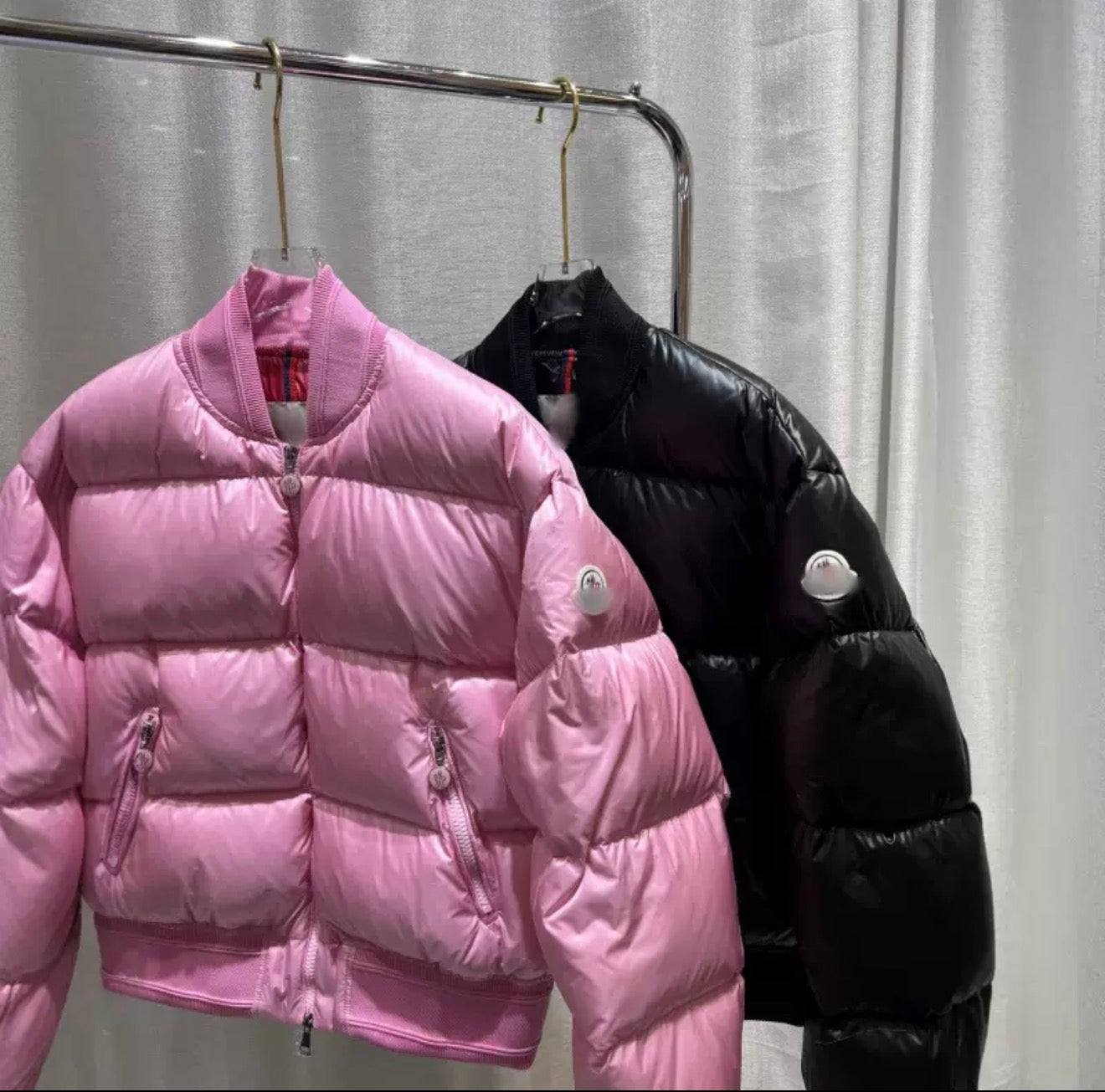 Blouson aviateur Moncler rose