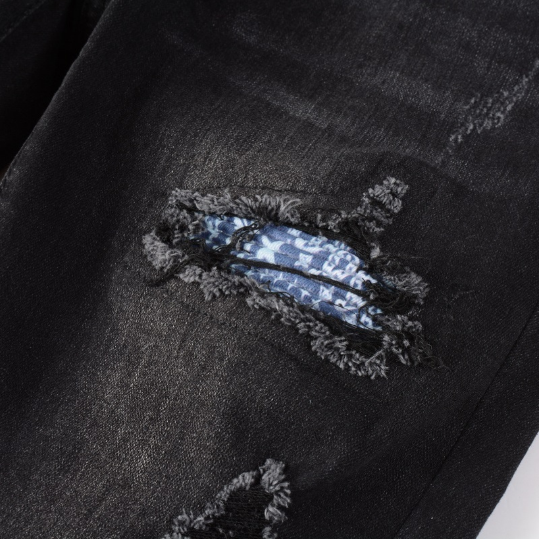 Amr Bandana Black Patch Jeans