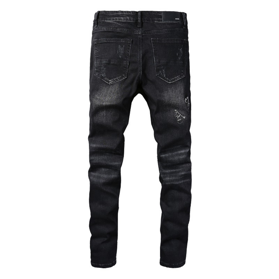 Amr Black Bandana Camo Jeans