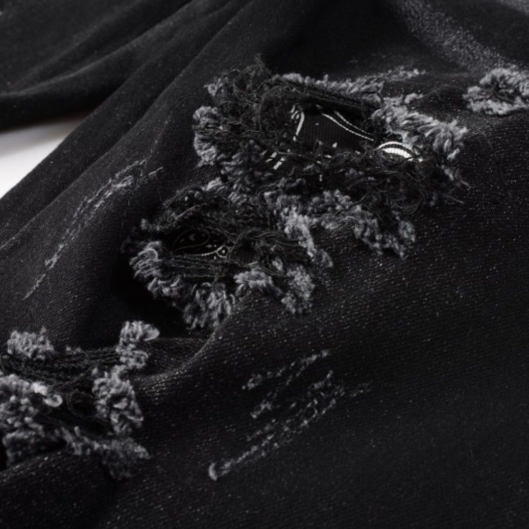 Amr Black Bandana Camo Jeans