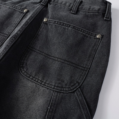 Jean évasé à patchs noirs Amr