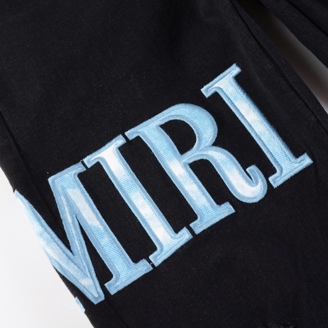 Jean à patchs bleus Amr