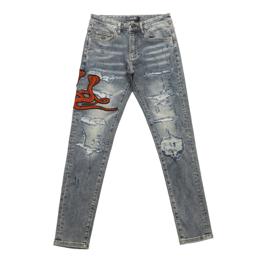 Jean gris Amr Red Snake