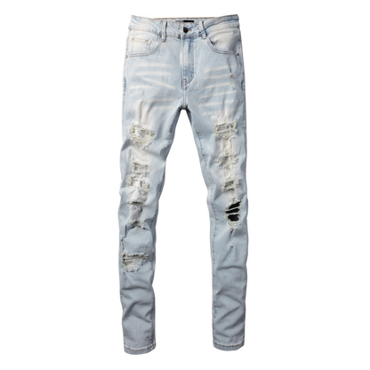 Amr Ripped Light Blue Diamonds Jeans