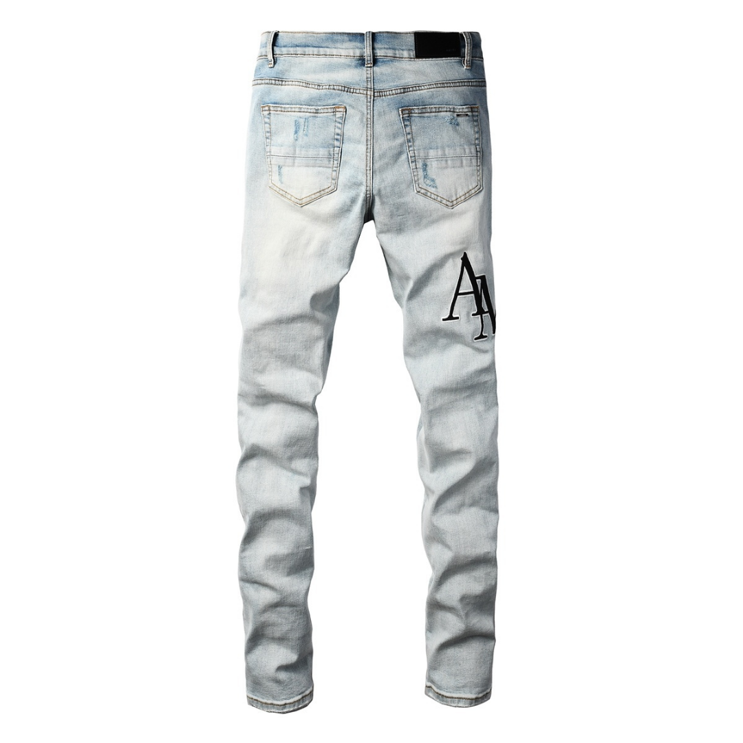 Amr Staggered Gradient Blue Jeans