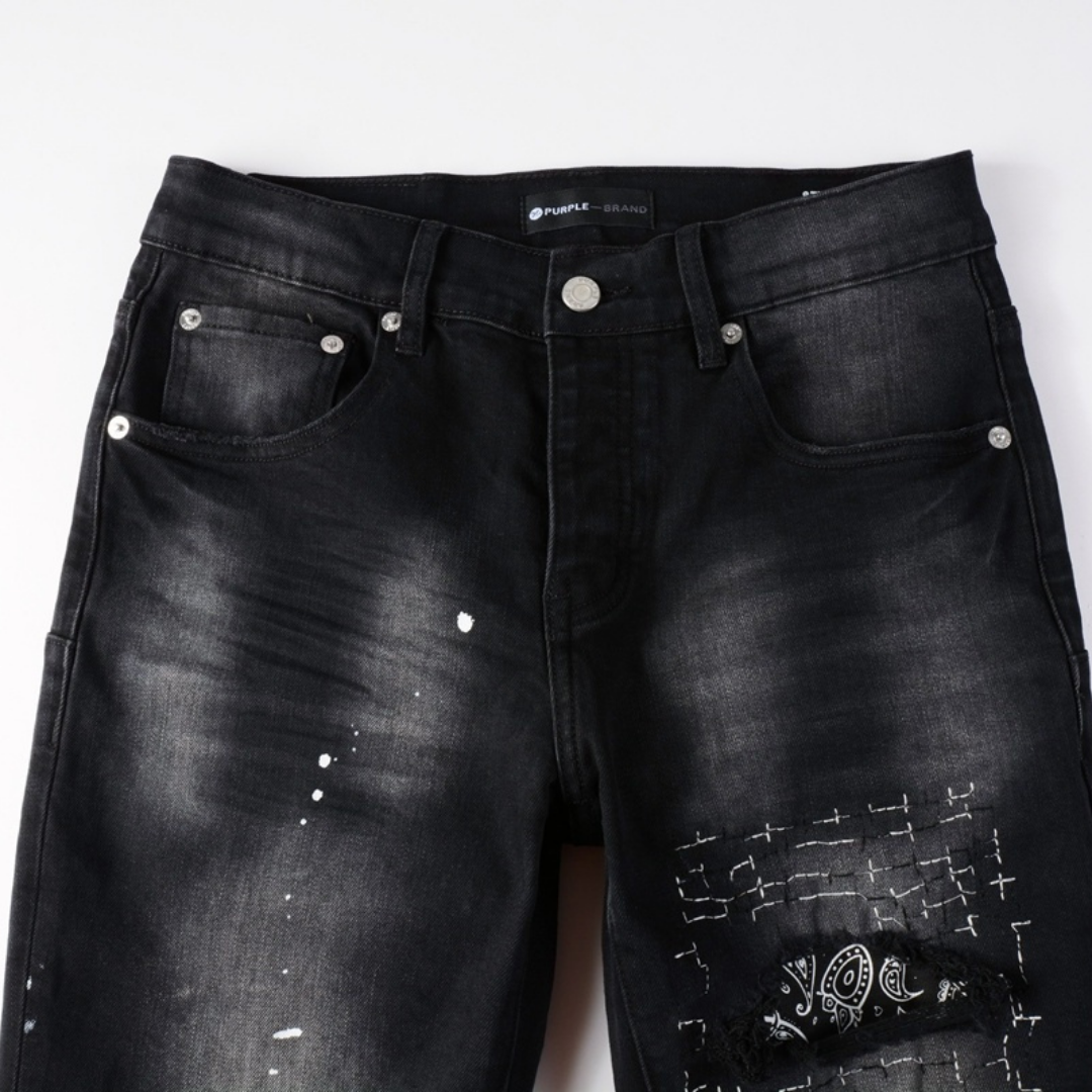 Purple Bandana Black Jeans