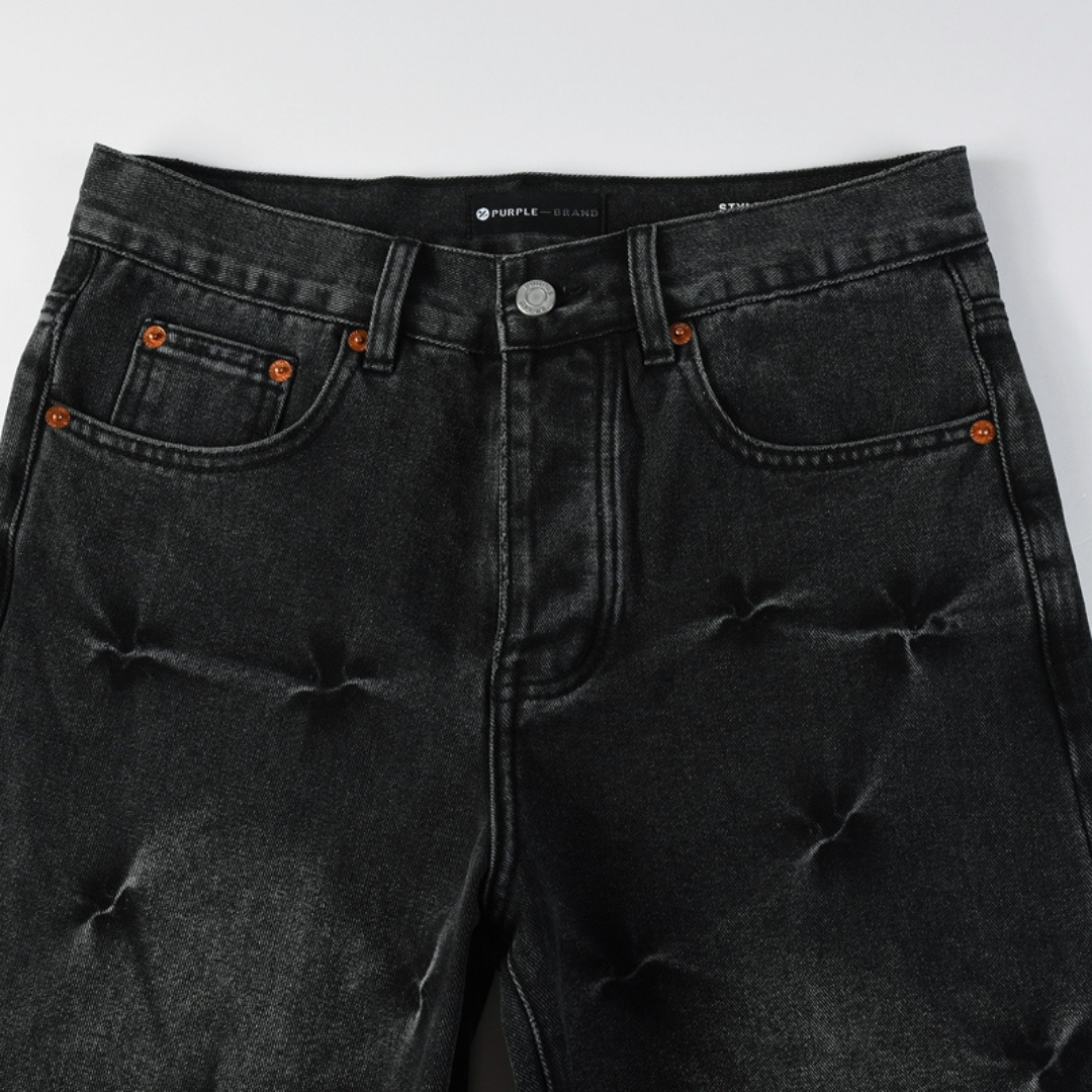 Purple Flared Black Jeans