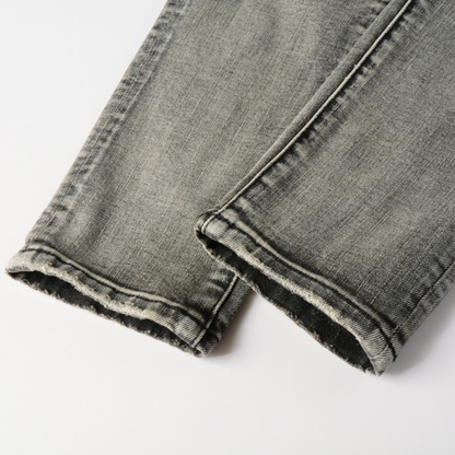 Purple Grey Ripped Jeans