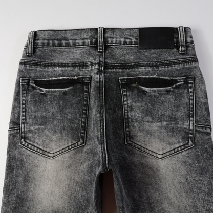 Purple Grey Ripped Jeans