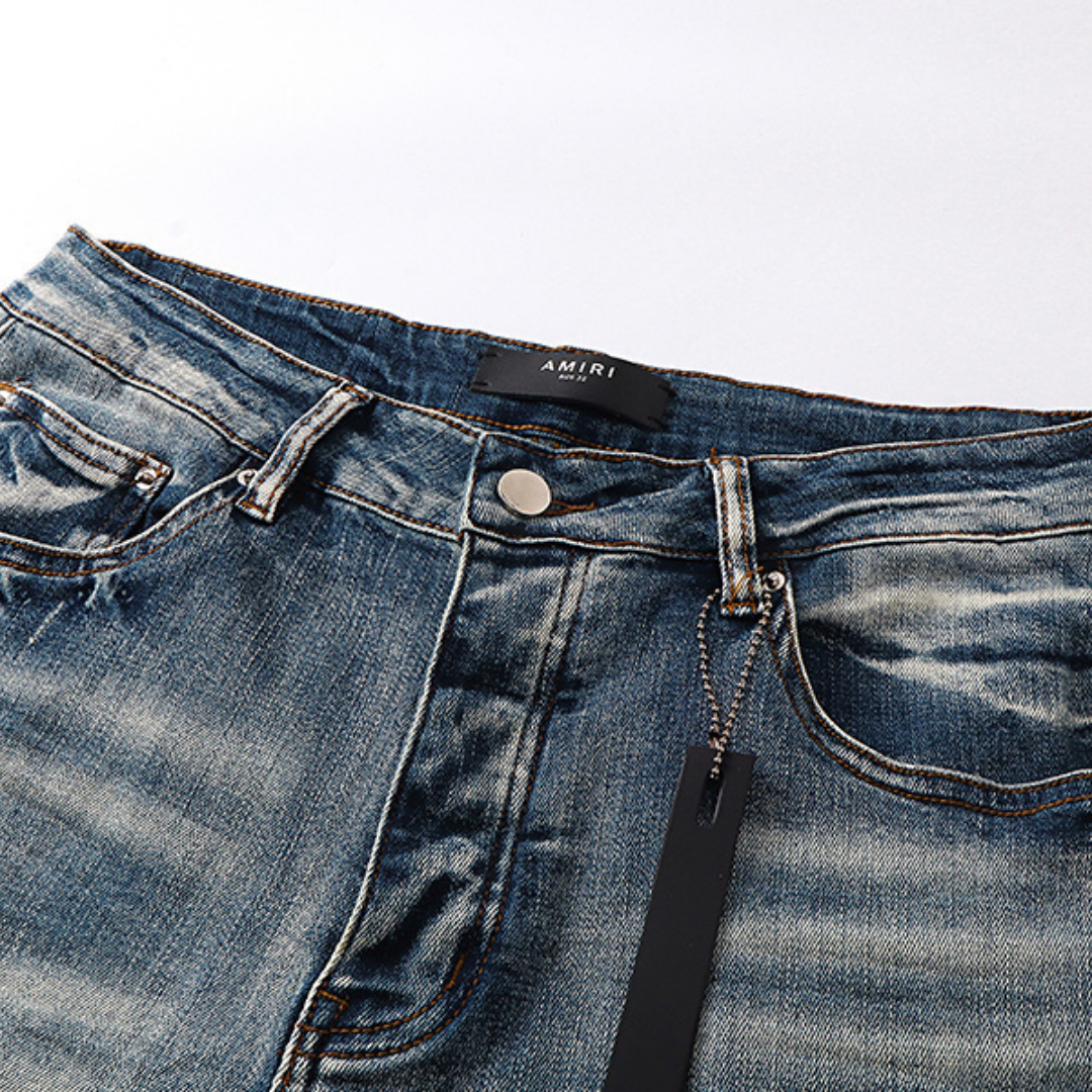 Amr White Logo Jeans