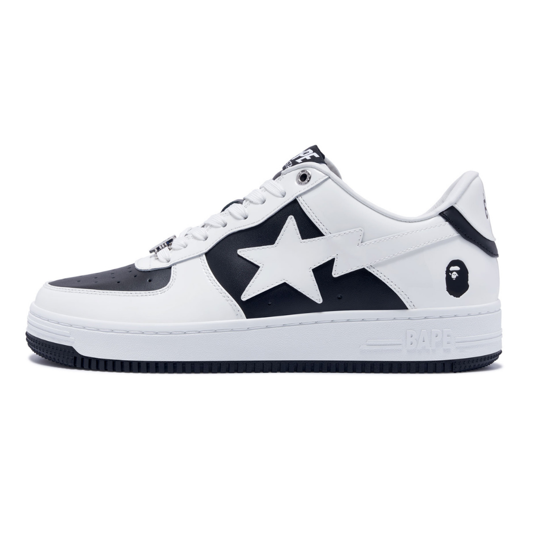 Bape Bapesta Blanc Noir
