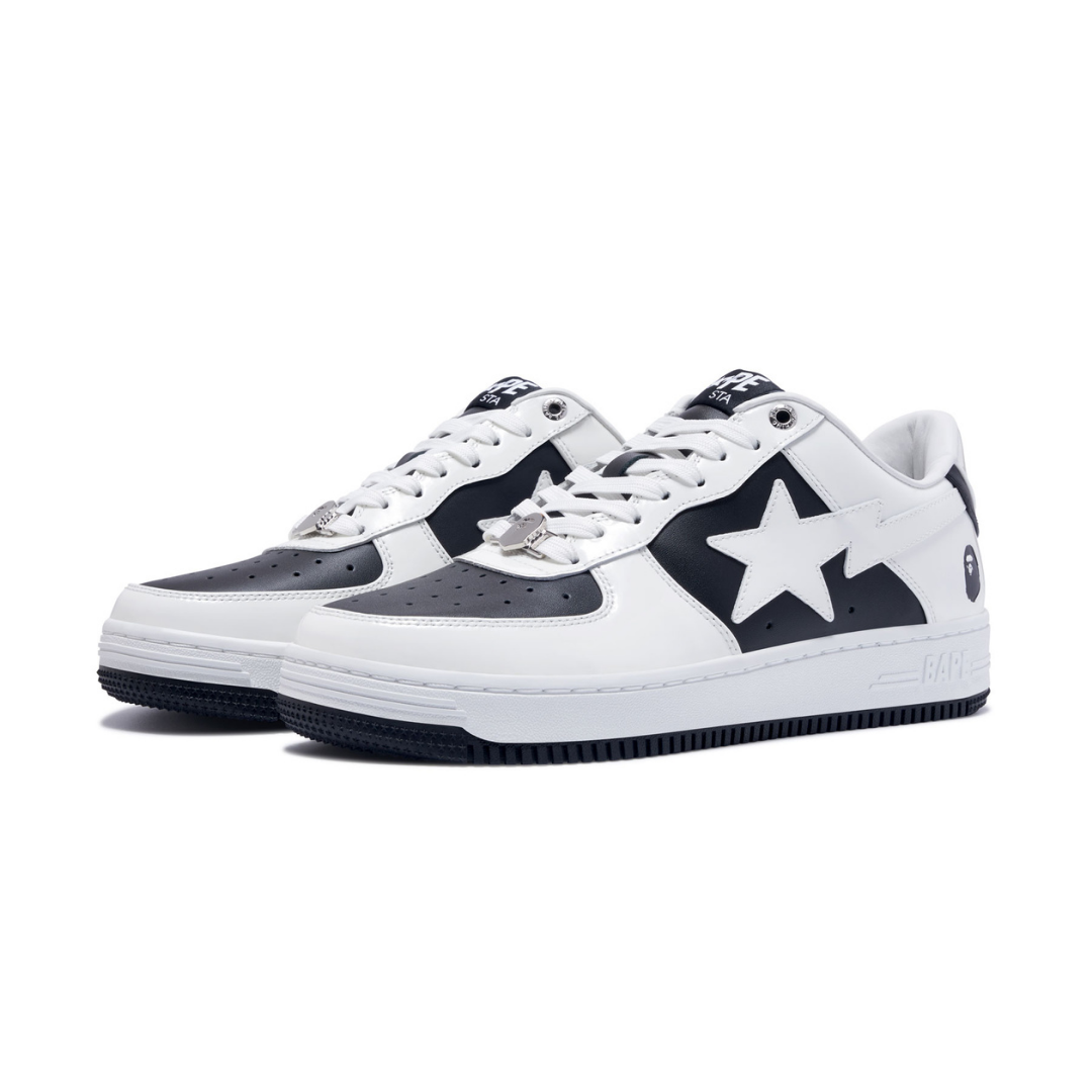Bape Bapesta Blanc Noir