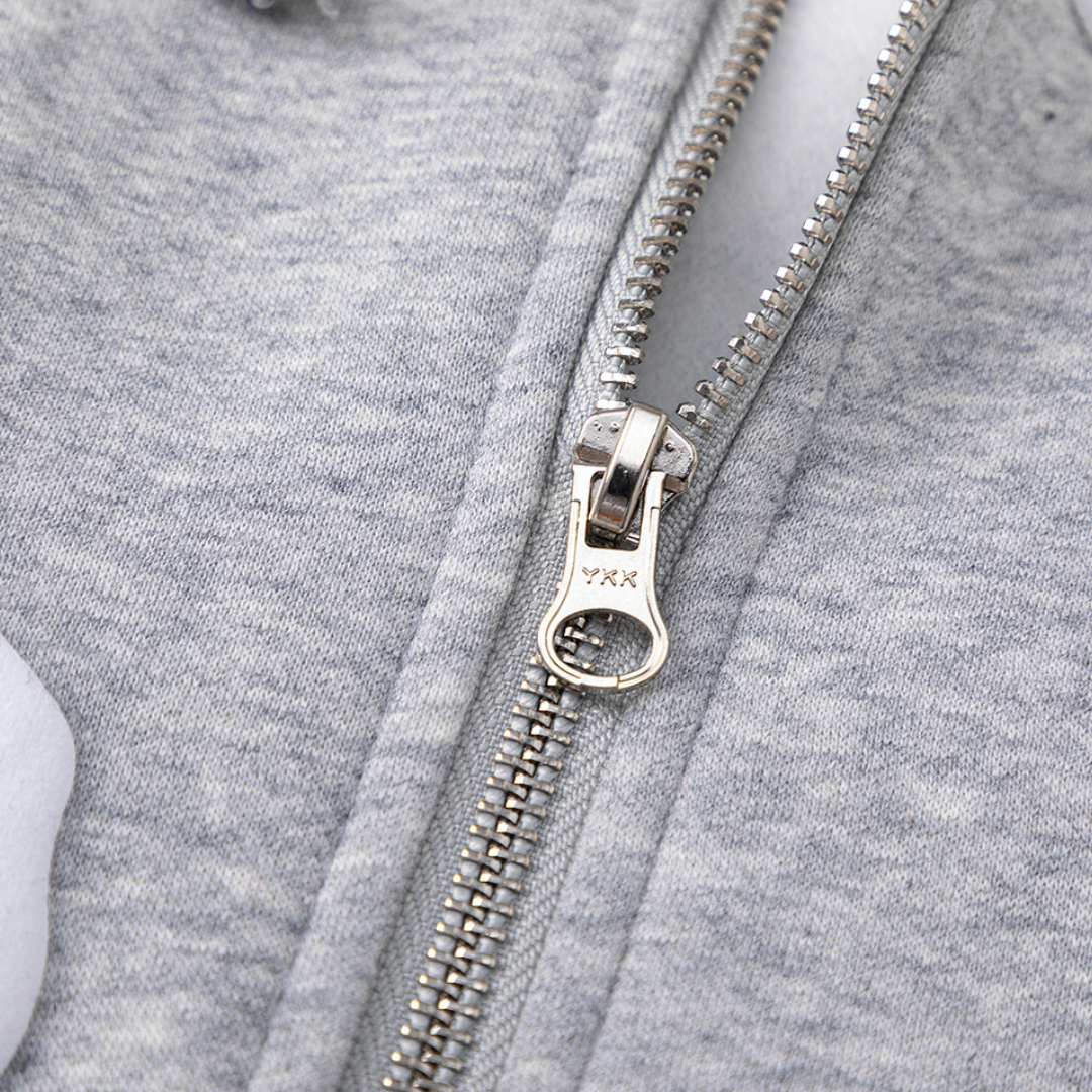 Sweat à capuche zippé en denim