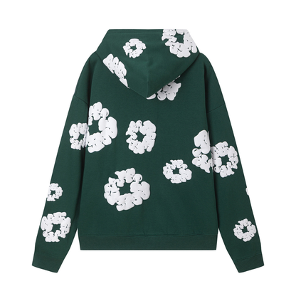 Sweat à capuche zippé en denim