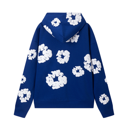 Sweat à capuche zippé en denim