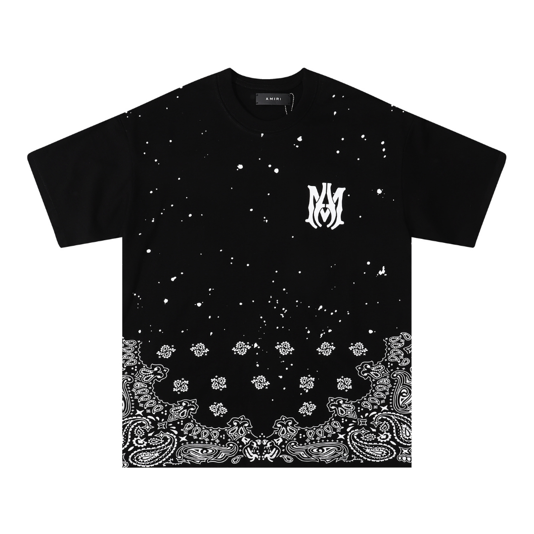Amr Bandana Bleach Paint Splatter T-shirt