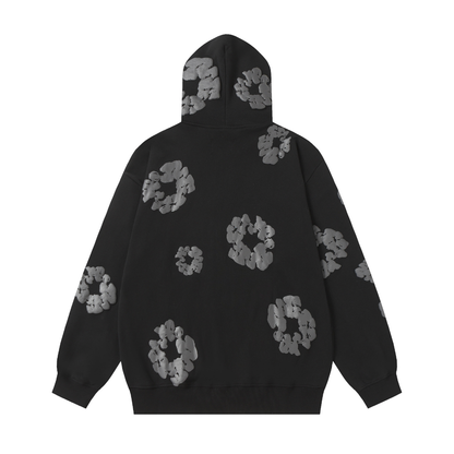 Sweat à capuche zippé en denim