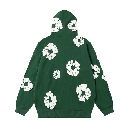 Sweat à capuche zippé en denim