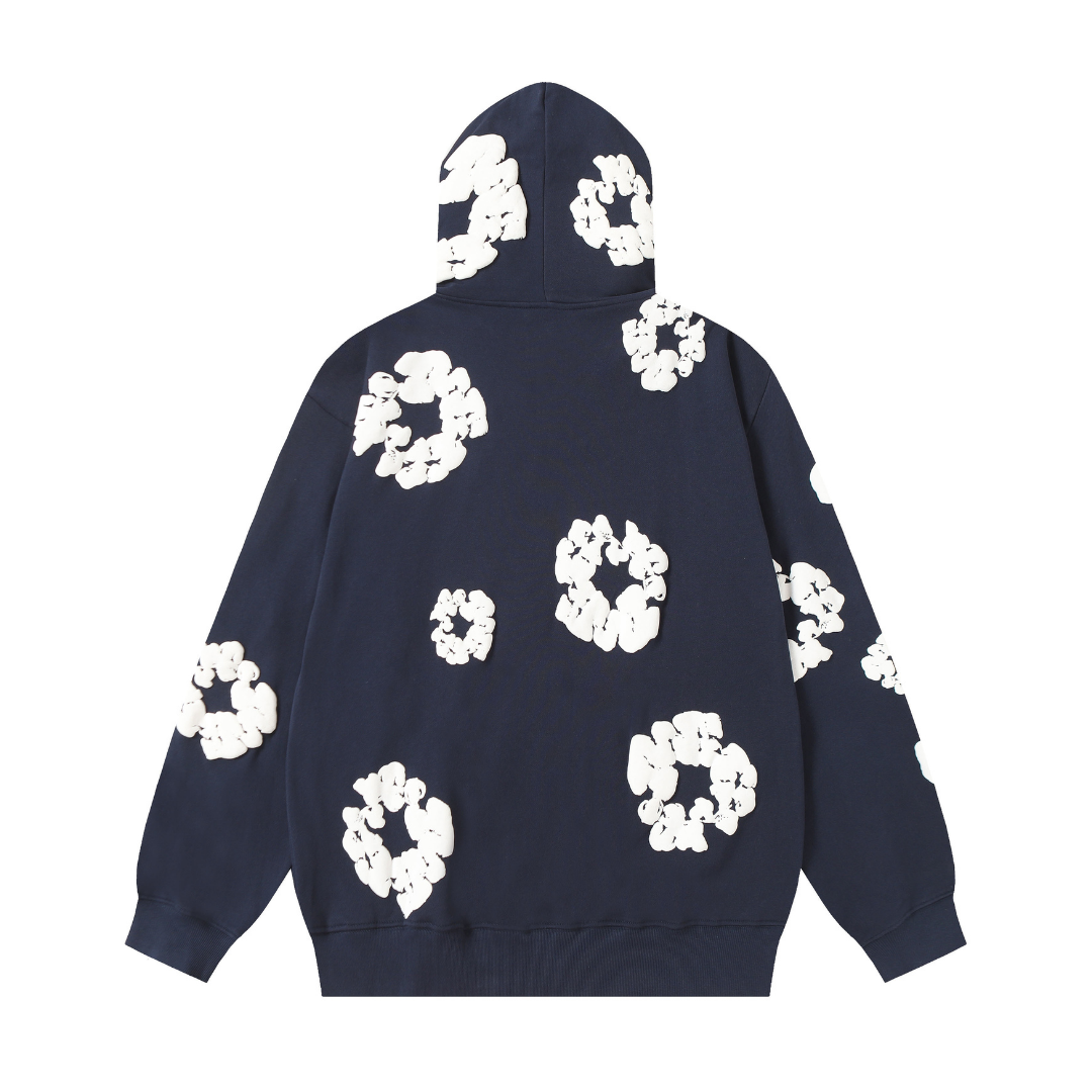 Sweat à capuche zippé en denim