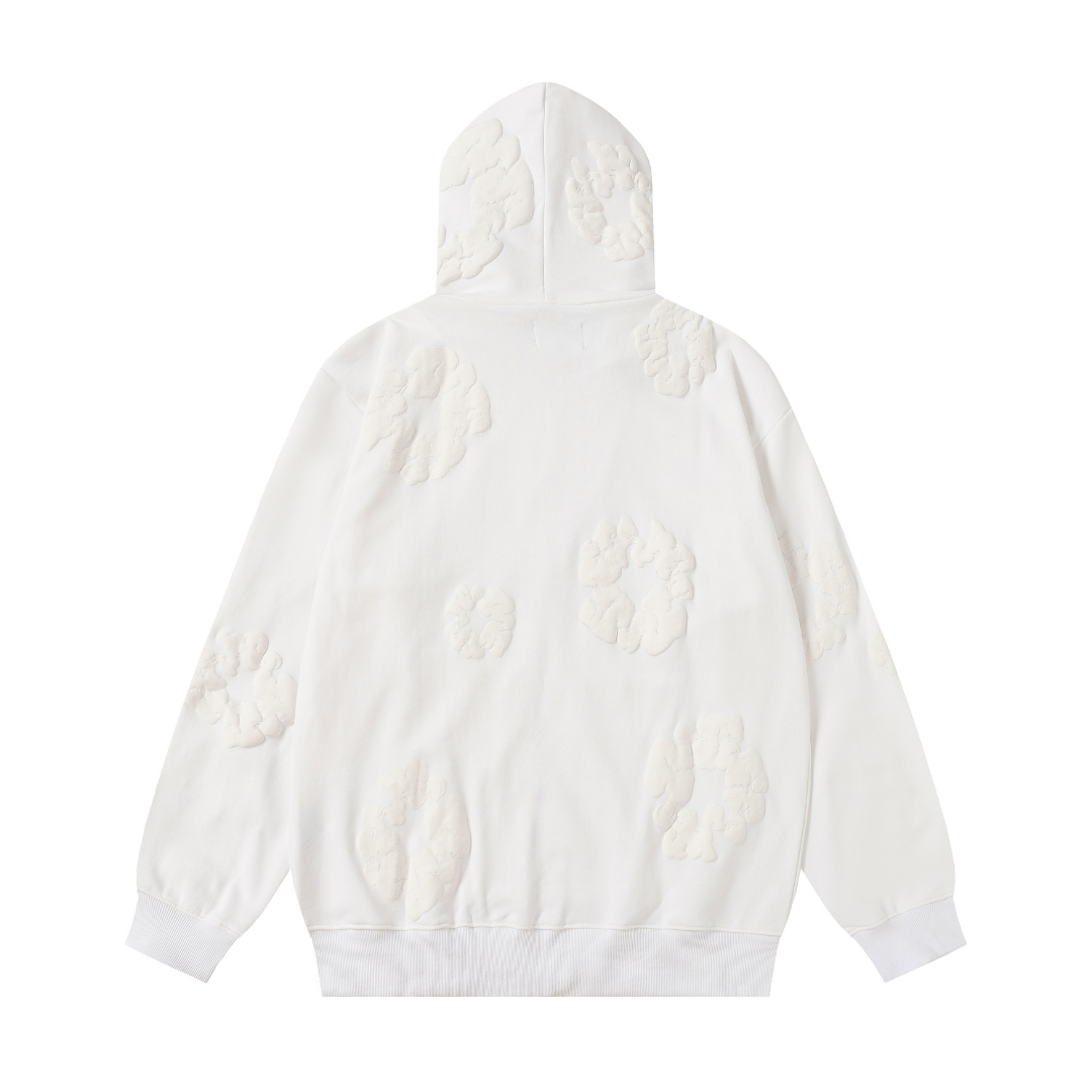 Sweat à capuche zippé en denim