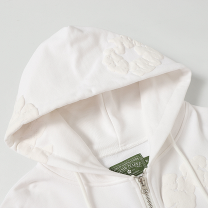 Sweat à capuche zippé en denim